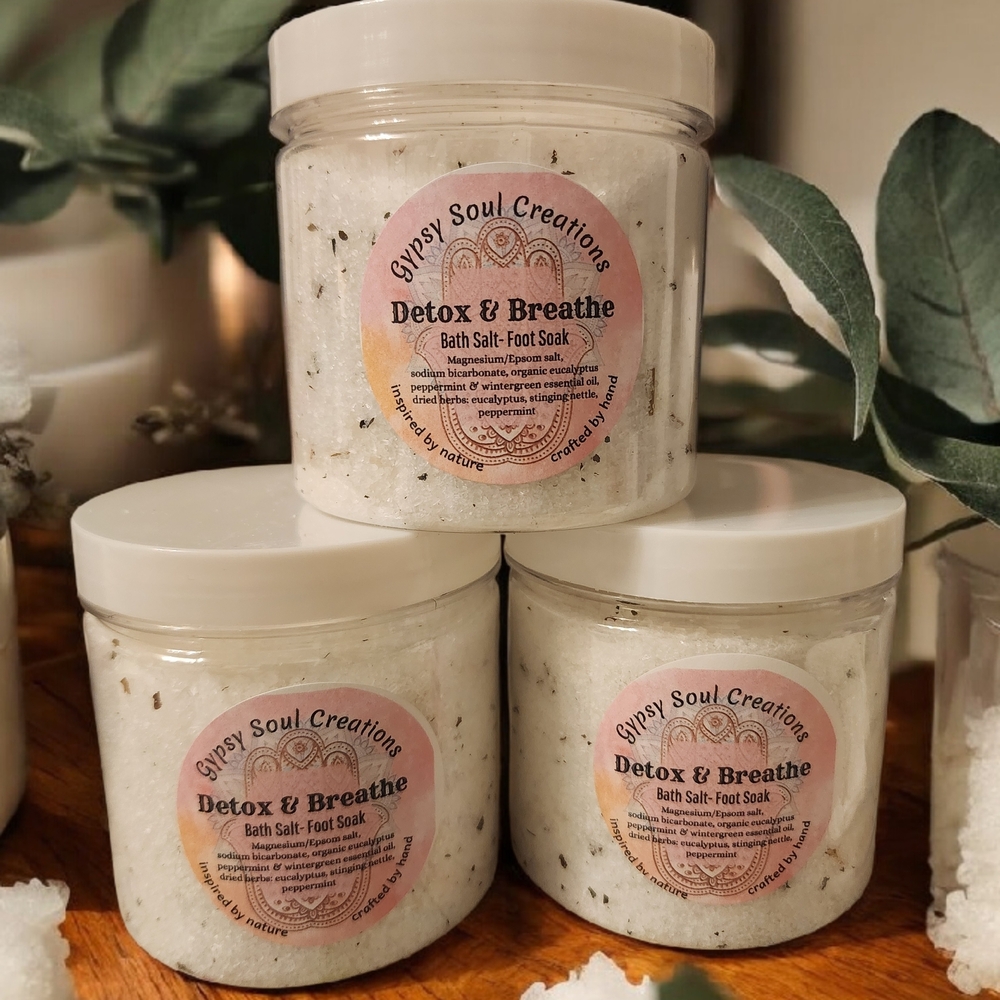🌿 Detox & Breathe Bath Salt/ Foot Soak 🌿 Hand Crafted